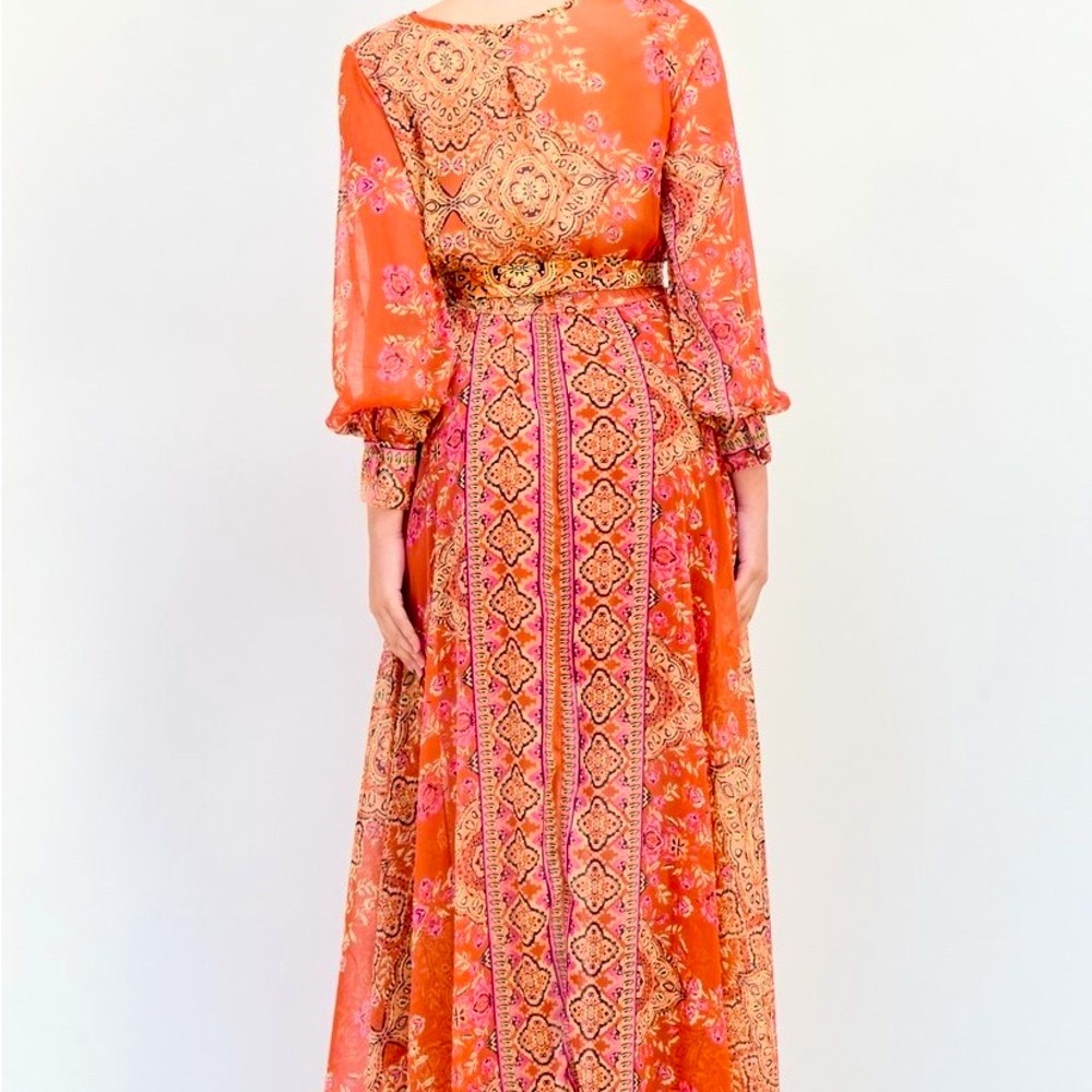 Bohemian Long Sleeve Maxi Dress in the color Rust NWT! - Picture 4 of 5